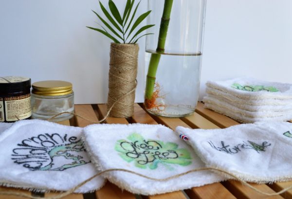 Lingettes double face imprimées écologique lavable durable - Diazon