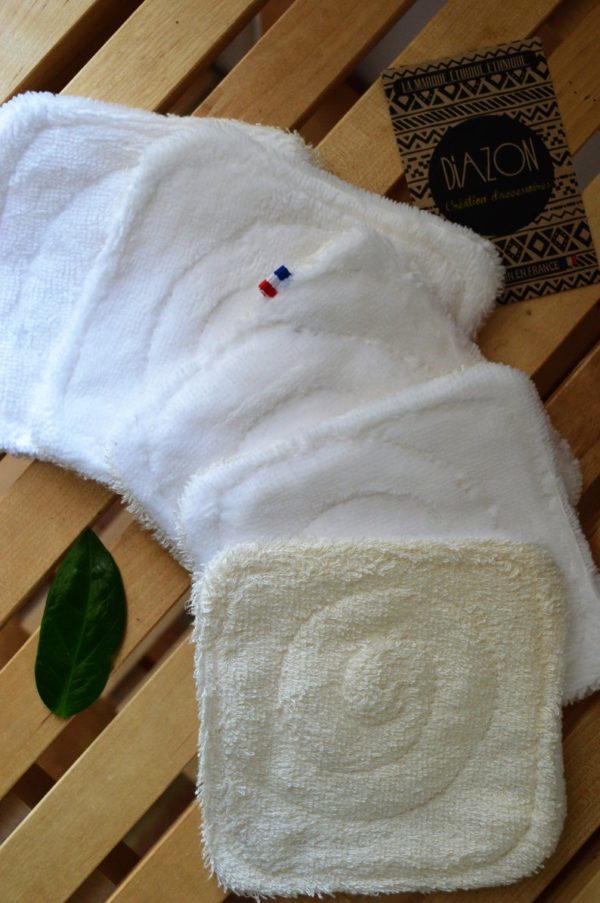 Lingettes tourbillon démaquillantes en bambou lavables - DIAZON