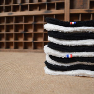 Les lingettes "tourbillon" double face Noires et Ecrues